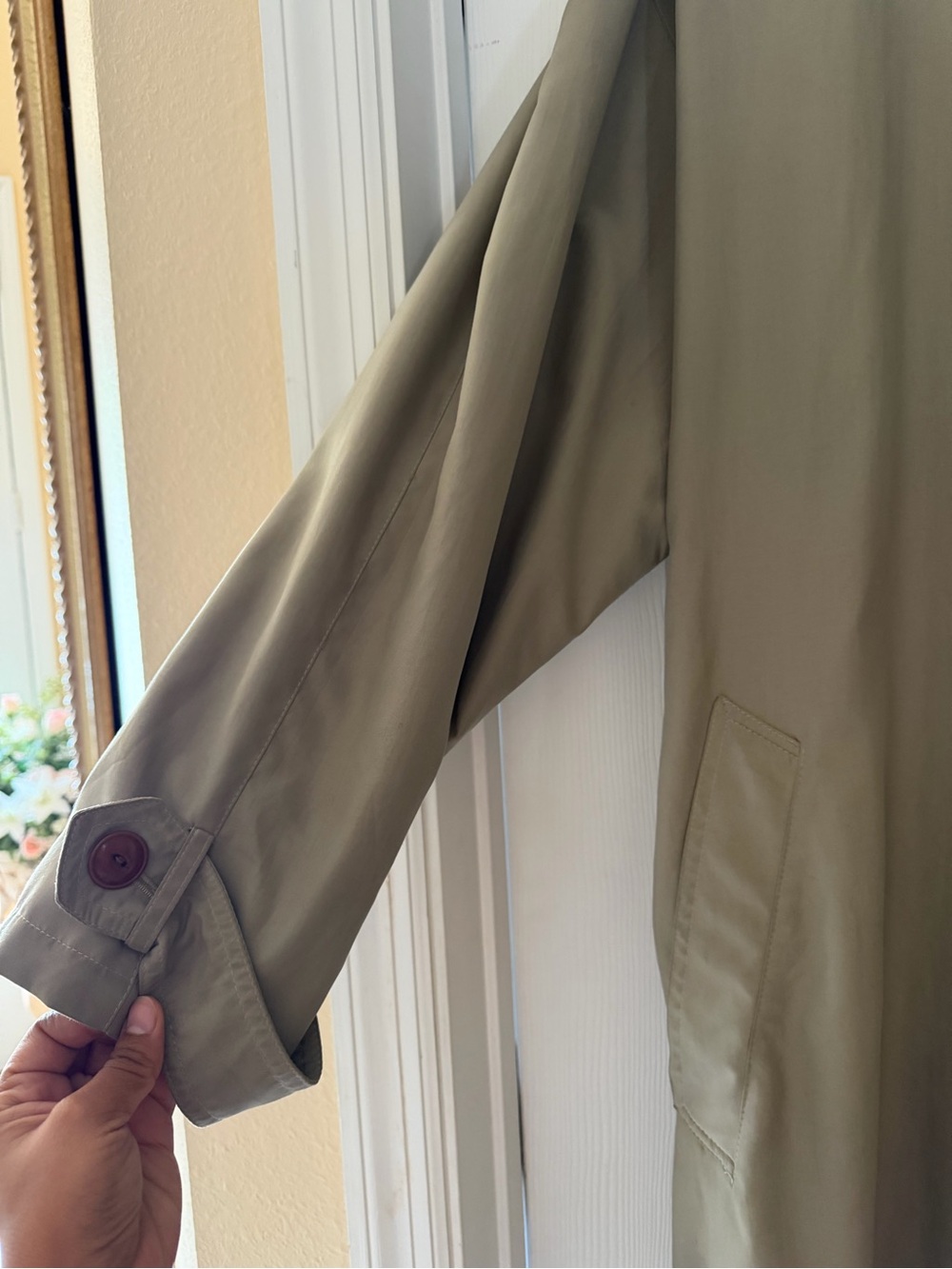 BG Men's Long Trench Coat - Beige - Picture 3 of 6